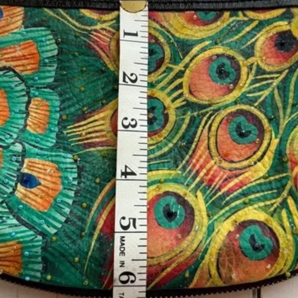 Shariff Peacock Purse with New Crossbody Chain - Picture 9 of 13